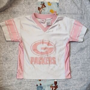 NFL Kids Pink and White Packers Jersey